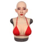 Realistic Silicone Head Mask with Breast Forms for Crossdresser Trangender Sarah (5)