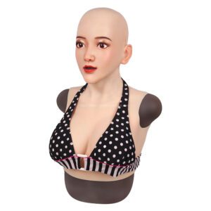 Realistic Silicone Head Mask with Breast Forms for Crossdresser Trangender Whitney (6)