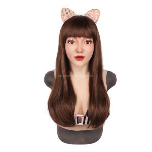 Realistic Silicone Head Mask with Breast Forms for Crossdresser Trangender Whitney (7)