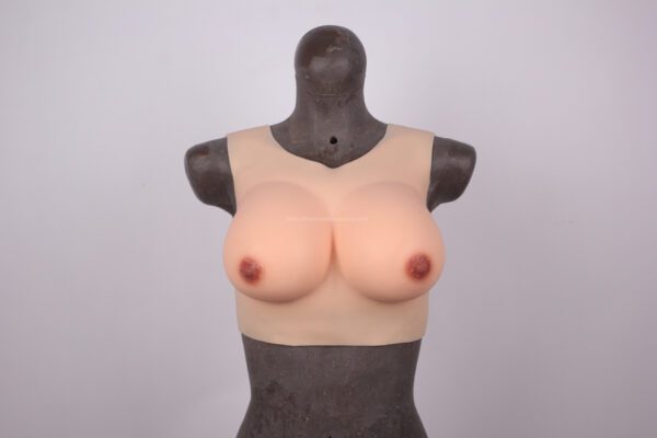 Round Neck Silicone Breast Forms Crossdresser Boobs Drag Queen Breastplate D Cup (Thin) (12)