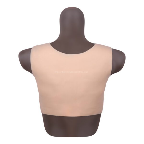 Round Neck Silicone Breast Forms Crossdresser Boobs Drag Queen Breastplate D Cup (Thin) (5)