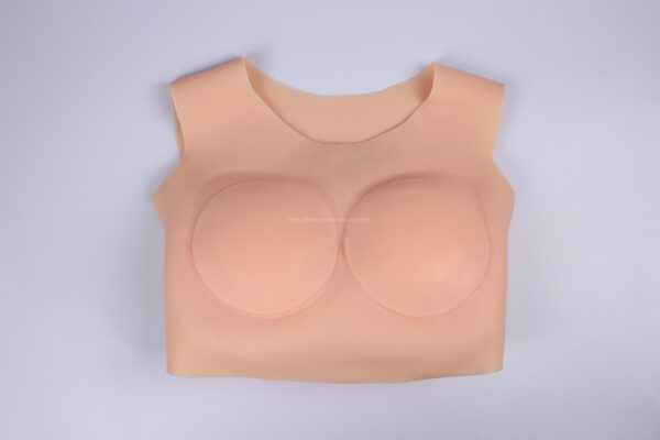Round Neck Silicone Breast Forms Crossdresser Boobs Drag Queen Breastplate D Cup (Thin) (56)
