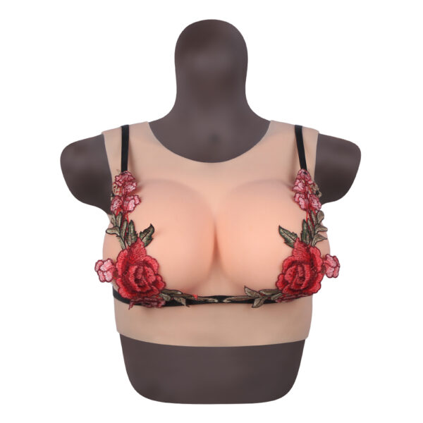 round neck silicone breast forms crossdresser boobs drag queen breastplate v4 (thin) d cup