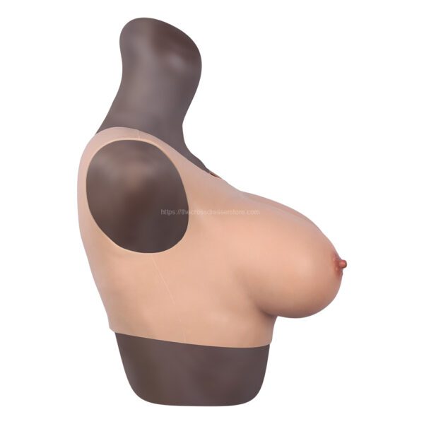 Round Neck Silicone Breast Forms Crossdresser Boobs Drag Queen Breastplate F Cup (Thin) (4)