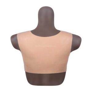 Round Neck Silicone Breast Forms Crossdresser Boobs Drag Queen Breastplate F Cup (Thin) (5)