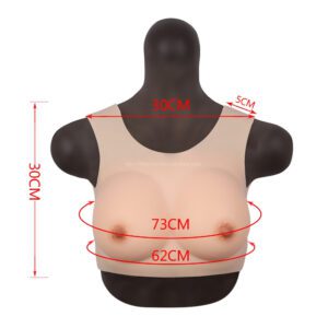 Round Neck Silicone Breast Forms Hollow Back Crossdresser Boobs B Cup (Thin) (1) - Copy