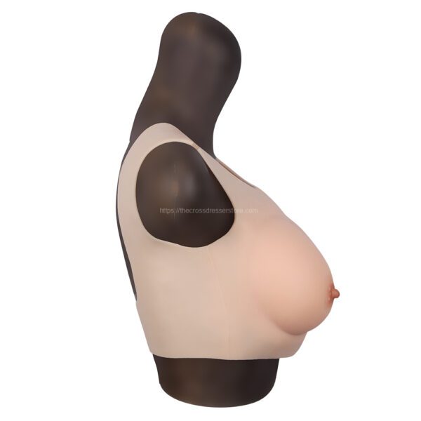 Round Neck Silicone Breast Forms Hollow Back Crossdresser Boobs B Cup (Thin) (3)