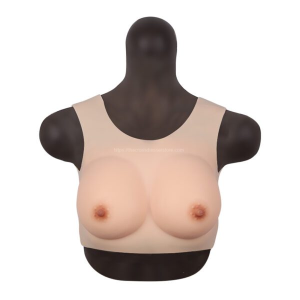 Round Neck Silicone Breast Forms Hollow Back Crossdresser Boobs B Cup (Thin) (4)