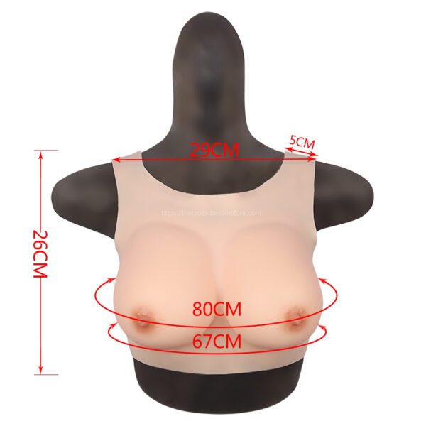 Round Neck Silicone Breast Forms Hollow Back Crossdresser Boobs C Cup (Thin) (1) - Copy