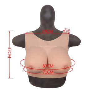 Round Neck Silicone Breast Forms Hollow Back Crossdresser Boobs Silk Cotton D Cup (Thin) (1)-1