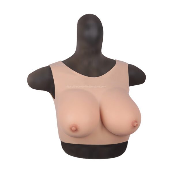 Round Neck Silicone Breast Forms Hollow Back Crossdresser Boobs Silk Cotton D Cup (Thin) (3)