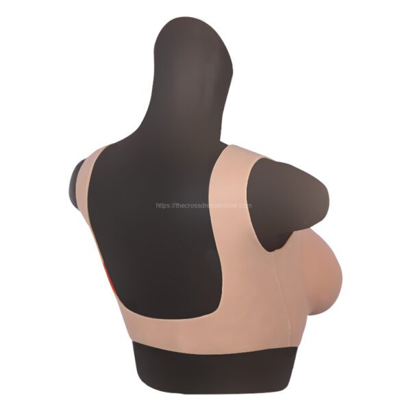 Round Neck Silicone Breast Forms Hollow Back Crossdresser Boobs Silk Cotton D Cup (Thin) (6)