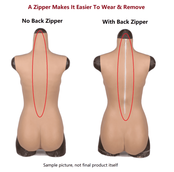 Silicone Bodysuit Back Zipper Style