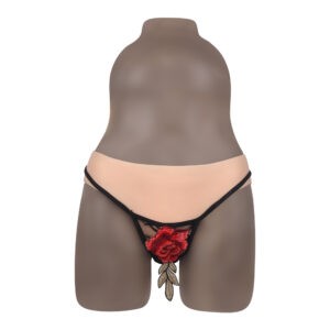 silicone brief functional triangle fake vagina pant crossdresser underwear v4