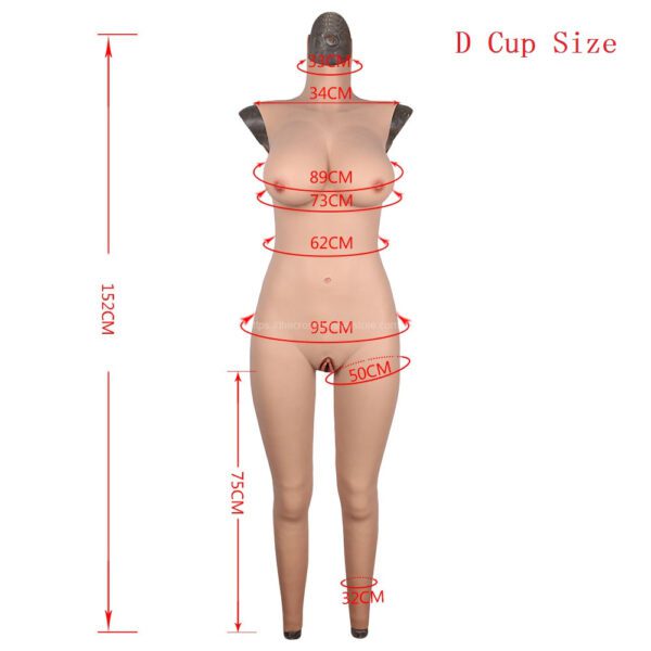 Silicone Full Bodysuit Crossdresser Bodysuits Full Length V4 D Cup Size M (18)
