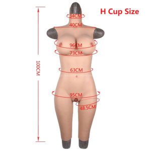 Silicone Full Bodysuit Crossdresser Bodysuits Half Length V4 H Cup Size M (1)