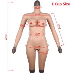 Silicone Full Bodysuit Crossdresser Bodysuits Long Sleeve Half Length V4 E Cup Size M (14)