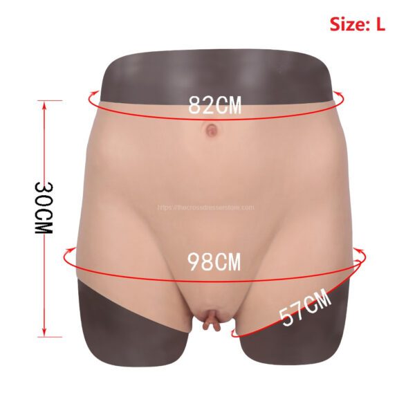 Silicone Vagina Panties Fake Vagina Pant Hip Enhance Quarter Length Size L (1)