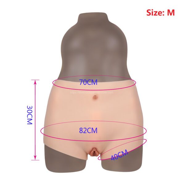 Silicone Vagina Panties Fake Vagina Pant Hip Enhance Quarter Length V5 Size M
