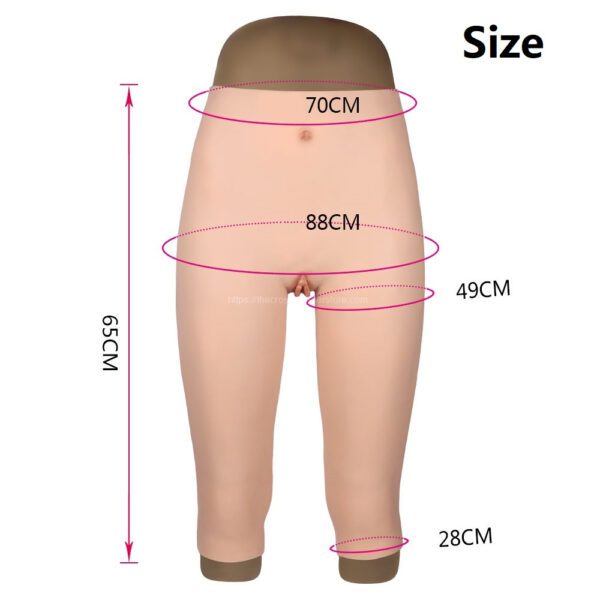Silicone Vagina Panties Fake Vagina Pant Three Quarter Length Standard Size (1)