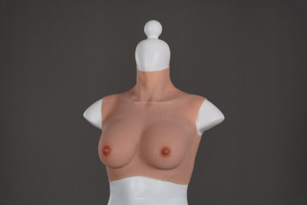 Upgrade High Neck Silicone Breast Forms Crossdresser Boobs Drag Queen Breastplate B Cup (12)
