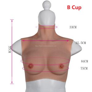 Upgrade High Neck Silicone Breast Forms Crossdresser Boobs Drag Queen Breastplate B Cup (2)