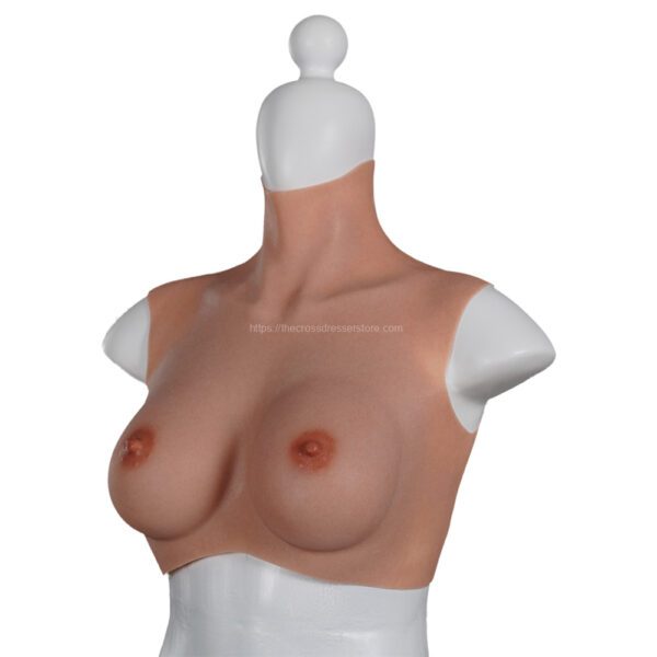 Upgrade High Neck Silicone Breast Forms Crossdresser Boobs Drag Queen Breastplate C Cup (5)