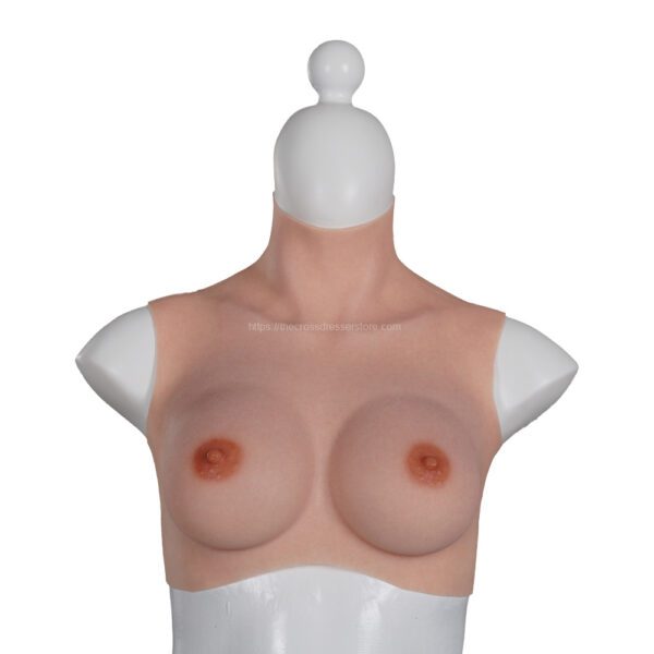 Upgrade High Neck Silicone Breast Forms Crossdresser Boobs Drag Queen Breastplate D Cup (8)