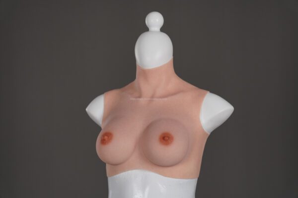 Upgrade High Neck Silicone Breast Forms Crossdresser Boobs Drag Queen Breastplate D Cup(16)