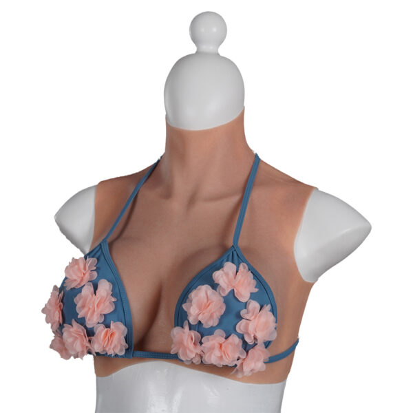 high neck silicone breast forms crossdresser boobs drag queen breastplate v5 e cup