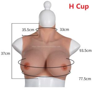 Upgrade High Neck Silicone Breast Forms Crossdresser Boobs Drag Queen Breastplate H Cup (1)