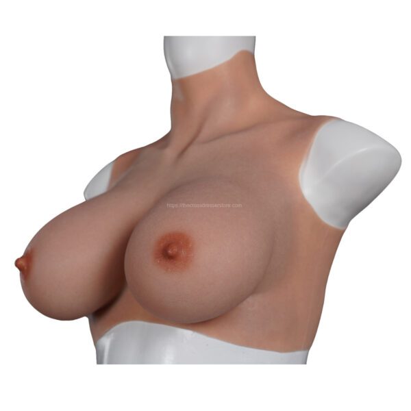 Upgrade High Neck Silicone Breast Forms Crossdresser Boobs Drag Queen Breastplate H Cup (6)