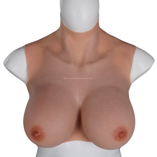 Upgrade High Neck Silicone Breast Forms Crossdresser Boobs Drag Queen Breastplate H Cup (7)