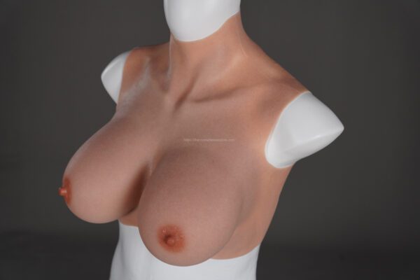Upgrade High Neck Silicone Breast Forms Crossdresser Boobs Drag Queen Breastplate H Cup(22)