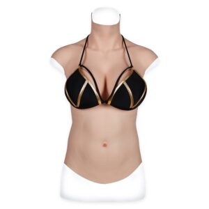 high neck silicone breast forms half body crossdresser boobs v7 e cup men size l