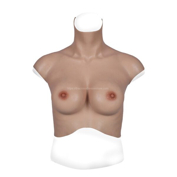 high neck silicone breast forms crossdresser boobs breastplate v7 c cup men size l (6)