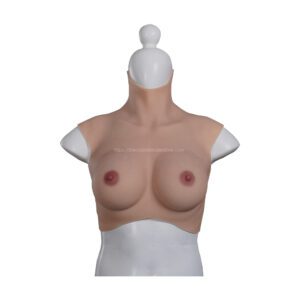 high neck silicone breast forms crossdresser boobs breastplate v8 b cup size l (2)