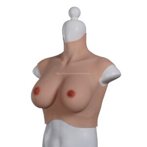 high neck silicone breast forms crossdresser boobs breastplate v8 d cup size l (8)