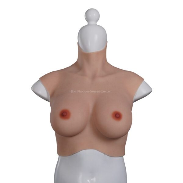 high neck silicone breast forms crossdresser boobs breastplate v8 d cup size l (9)