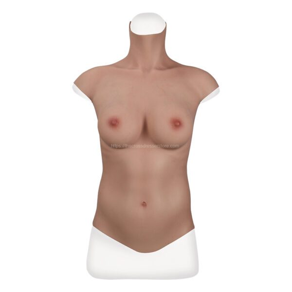 high neck silicone breast forms half body crossdresser boobs v7 c cup men size m (5)