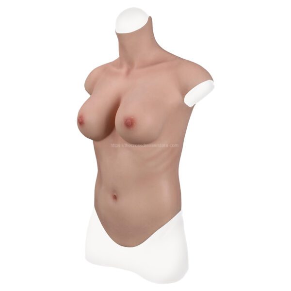 high neck silicone breast forms half body crossdresser boobs v7 d cup men size l (2)