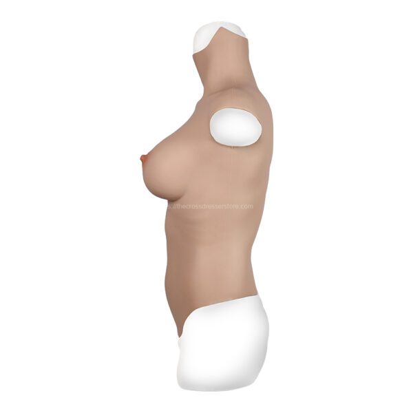 high neck silicone breast forms half body crossdresser boobs v7 d cup men size m (8)