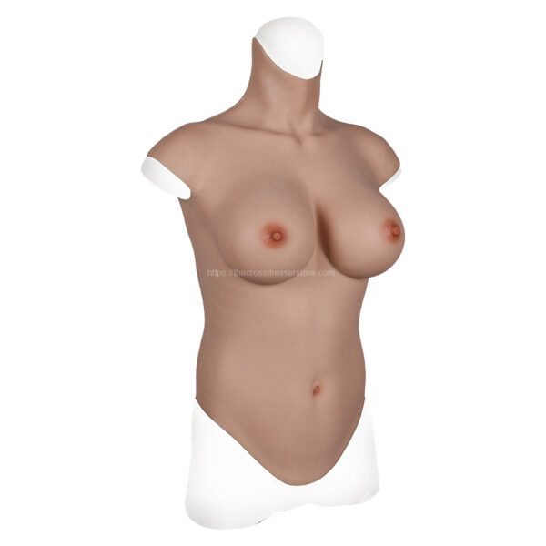 high neck silicone breast forms half body crossdresser boobs v7 e cup men size m (3)