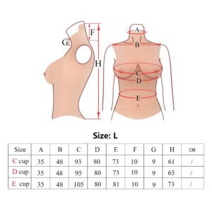 high neck silicone breast forms half body crossdresser boobs v7 men l size chart