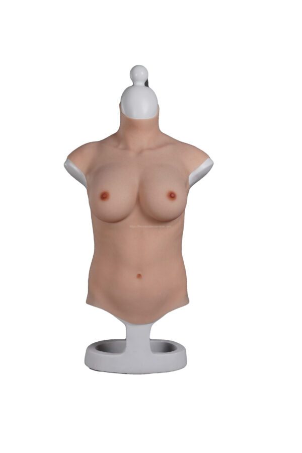 high neck silicone breast forms half body crossdresser boobs v8 c cup size xl (3)