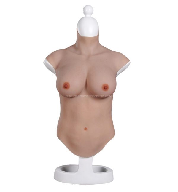 high neck silicone breast forms half body crossdresser boobs v8 d cup size xl (06)
