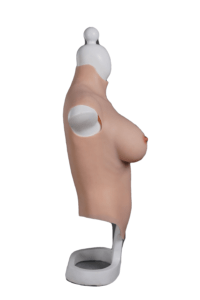 high neck silicone breast forms half body crossdresser boobs v8 e cup size xl (4)
