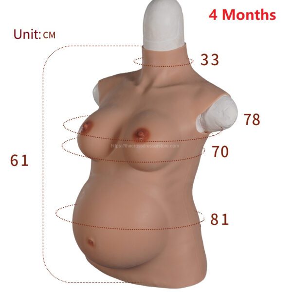 pregnancy belly pregnant woman suit with silicone breasts v4 4 months (2)