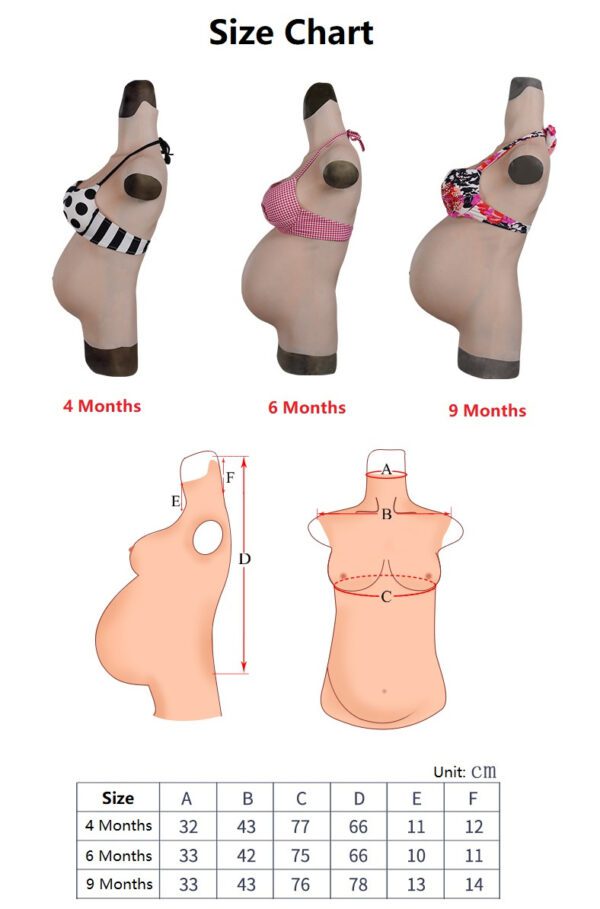 pregnancy belly pregnant woman suit with silicone breasts v8 4 months (1)