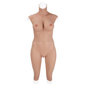 silicone full bodysuit crossdresser bodysuits no sleeve three quarter v7 e cup size l (2)